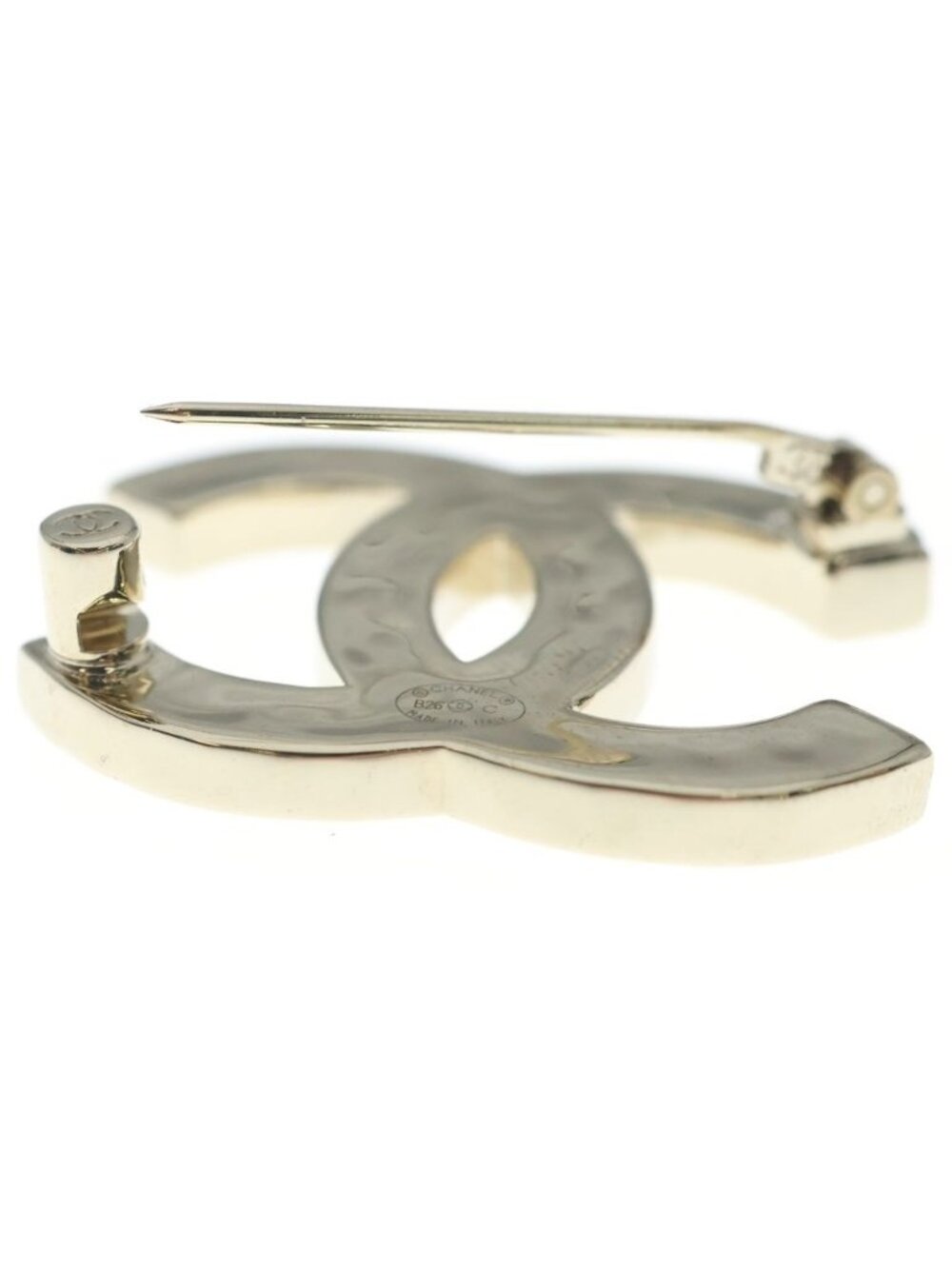 Chanel CC Logo Line Stone Denim Brooch - Picture 5 of 6